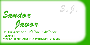 sandor javor business card